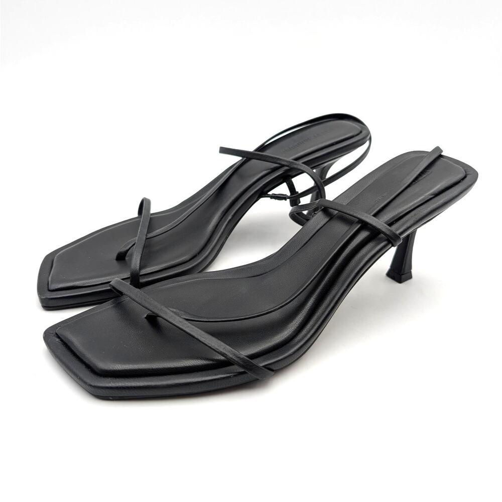 Steve Madden Locke Ankle Strap Kitten Heel Sandals Women's Black Sz US11M EU41.5